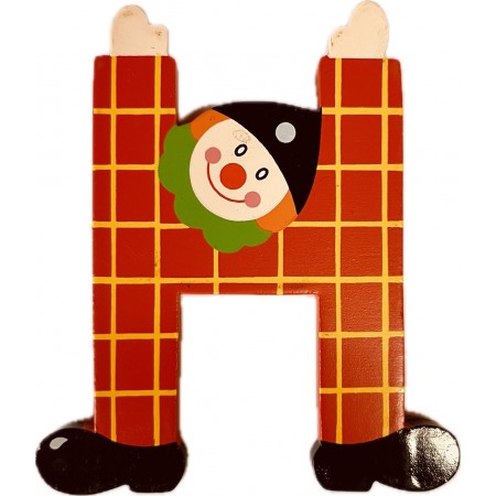 Drewniana literka "H" na ścianę dla dzieci, pomarańczowa