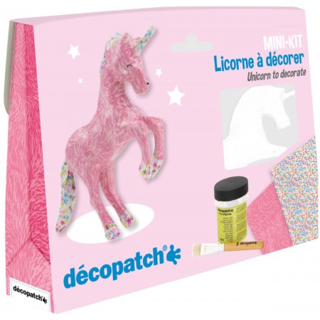 Zestaw do decoupage Jednorożec z masy papierowej do ozdabiania dla dzieci od 5 lat Zestaw do decoupage Jednorożec z masy papierowej do ozdabiania dla dzieci od 5 lat