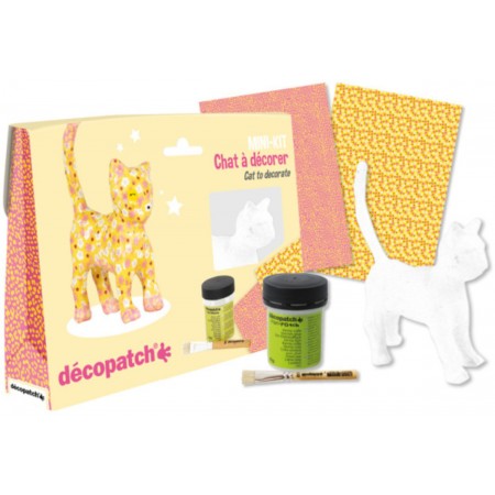 Zestaw do decoupage Kot z masy papierowej do ozdabiania dla dzieci od 5 lat Zestaw do decoupage Kot z masy papierowej do ozdabiania dla dzieci od 5 lat