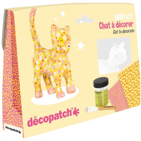 Zestaw do decoupage Kot z masy papierowej do ozdabiania dla dzieci od 5 lat Zestaw do decoupage Kot z masy papierowej do ozdabiania dla dzieci od 5 lat