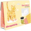 Zestaw do decoupage Kot z masy papierowej do ozdabiania dla dzieci od 5 lat Zestaw do decoupage Kot z masy papierowej do ozdabiania dla dzieci od 5 lat