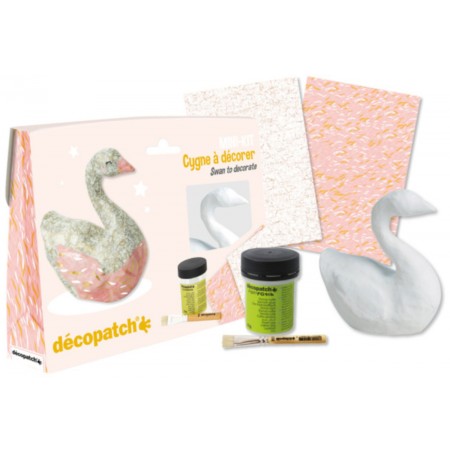 Zestaw do decoupage Łabędź z masy papierowej do ozdabiania dla dzieci od 5 lat Zestaw do decoupage Łabędź z masy papierowej do ozdabiania dla dzieci od 5 lat