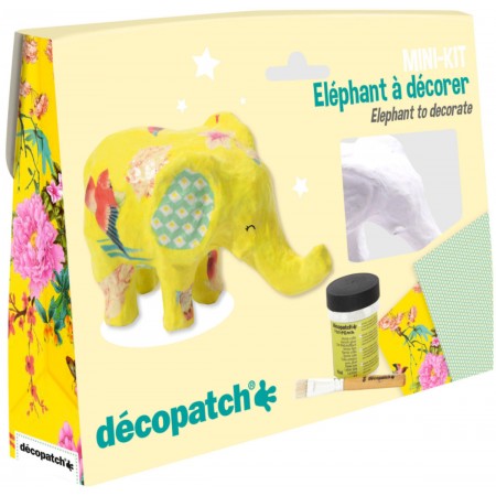 Zestaw do decoupage Słoń z masy papierowej do ozdabiania dla dzieci od 5 lat Zestaw do decoupage Słoń z masy papierowej do ozdabiania dla dzieci od 5 lat