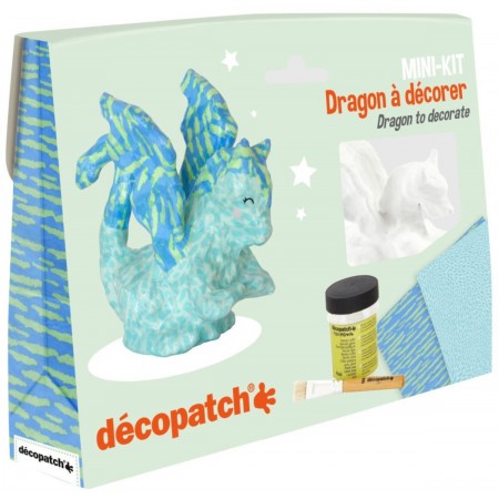 Zestaw do decoupage Smok z masy papierowej do ozdabiania dla dzieci od 5 lat Zestaw do decoupage Smok z masy papierowej do ozdabiania dla dzieci od 5 lat