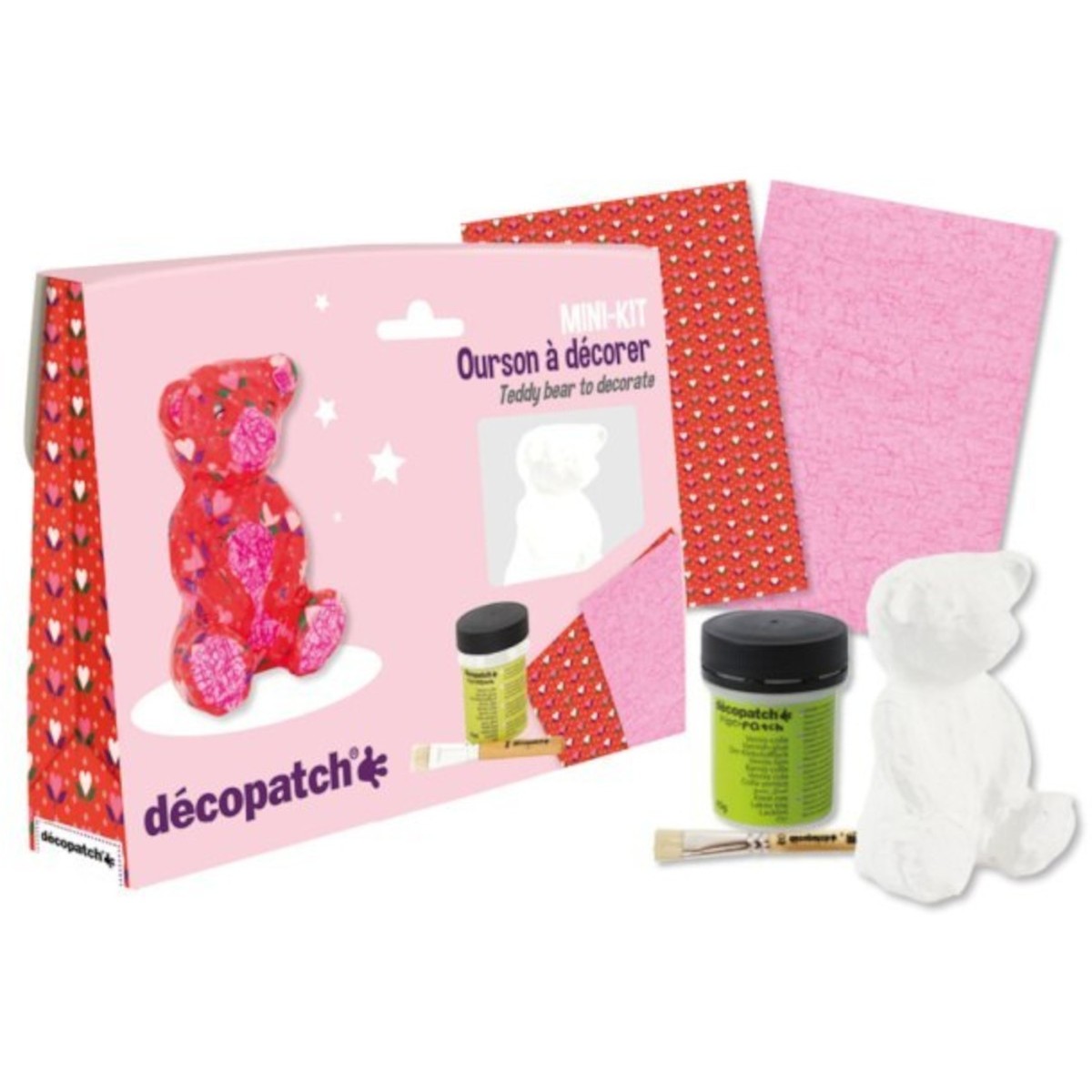 Zestaw do decoupage Miś z masy papierowej do ozdabiania dla dzieci od 5 lat