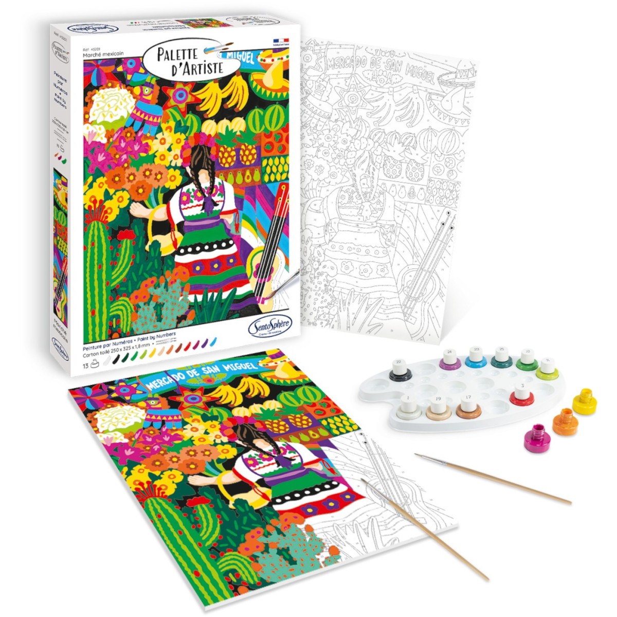Malowanie po numerach "Meksykański targ" dla dorosłych, SentoSphere