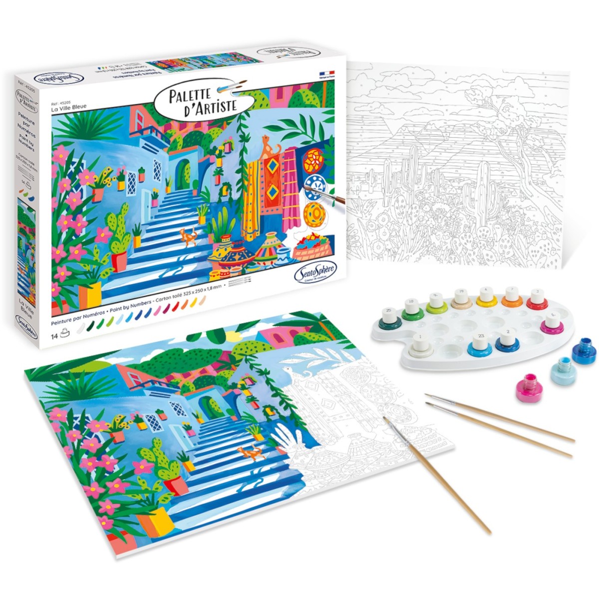 Malowanie po numerach "Niebieskie miasto" dla dorosłych, SentoSphere
