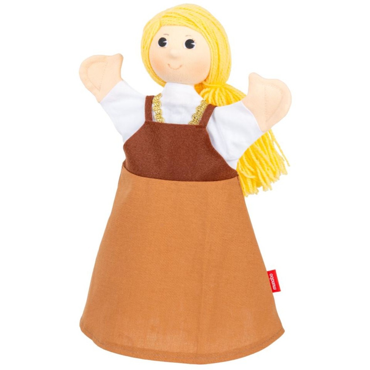 Pacynka na rękę Kopciuszek 30cm z dwustronną sukienką do teatrzyku dla dzieci