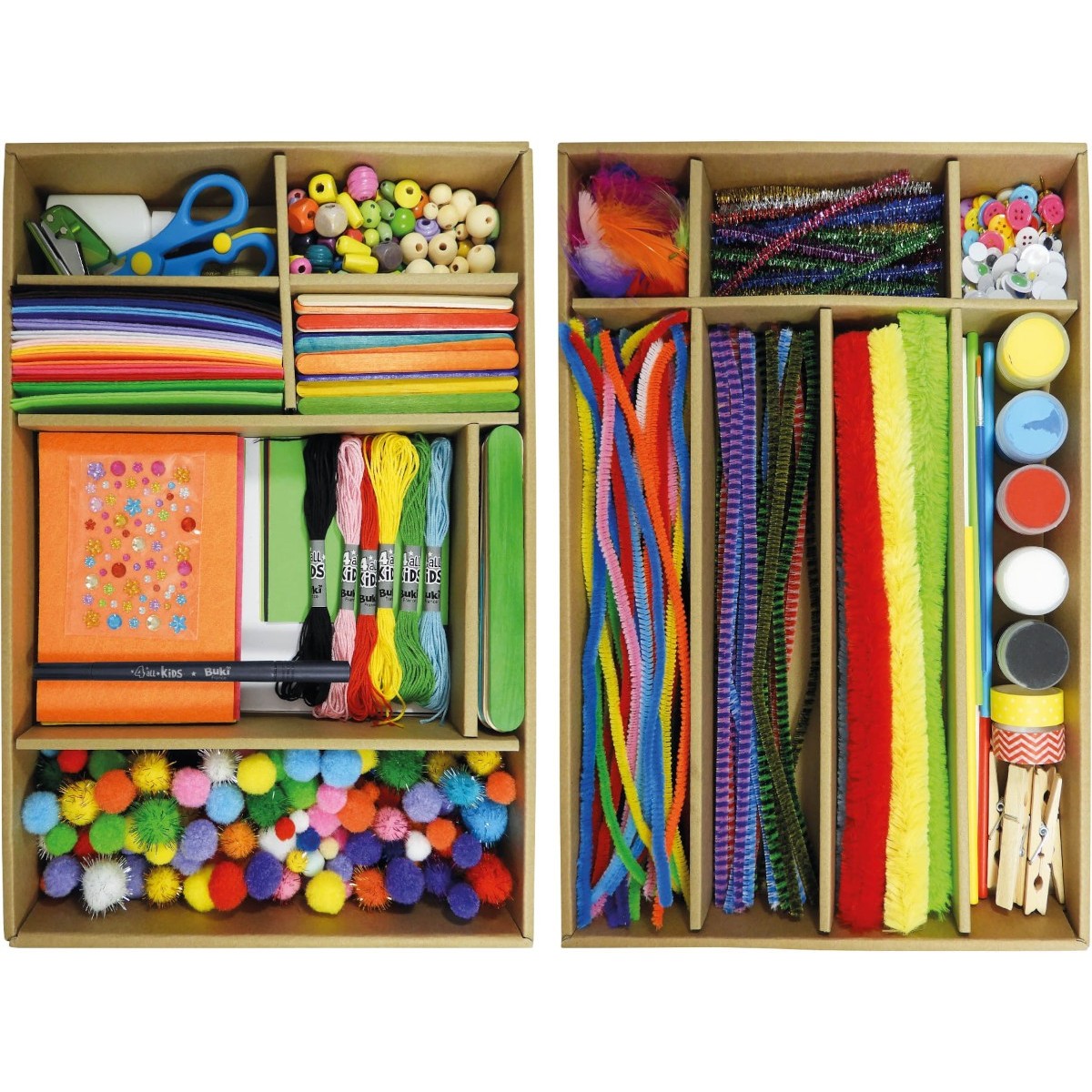 Duży zestaw artykułów kreatywnych z 20 pomysłami, Buki