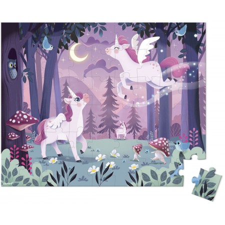 Puzzle 54 Jednorożce w walizce, Janod Puzzle 54 Jednorożce w walizce, Janod