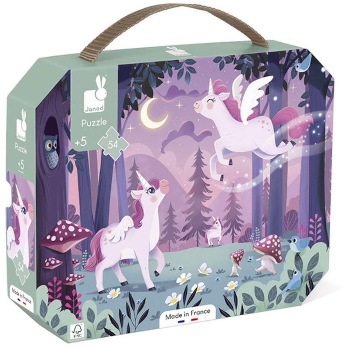 Puzzle 54 Jednorożce w walizce, Janod