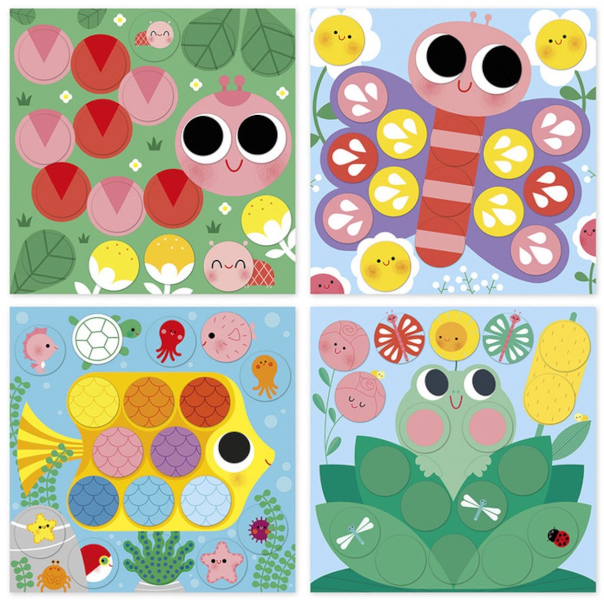 Okrągłe naklejki Wokół stawu dla 2-latka, Janod