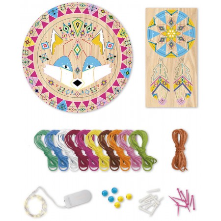 Zestaw kreatywny Przeplatanka 3D String art Świecący łapacz snów +8, Janod Zestaw kreatywny Przeplatanka 3D String art Świecący łapacz snów +8, Janod