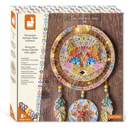 Zestaw kreatywny Przeplatanka 3D String art Świecący łapacz snów +8, Janod Zestaw kreatywny Przeplatanka 3D String art Świecący łapacz snów +8, Janod