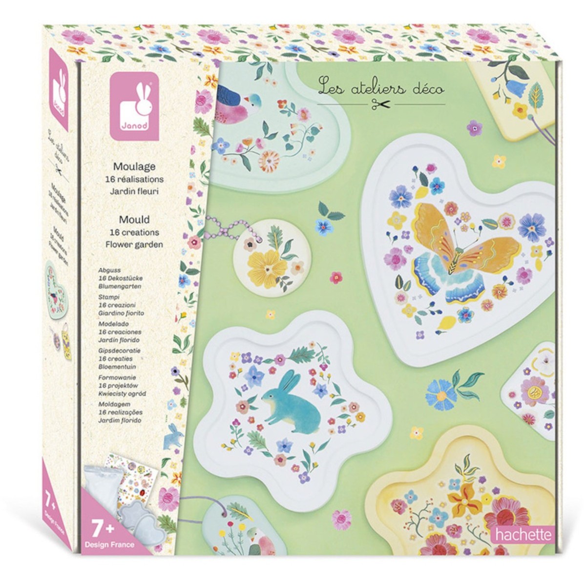 Zestaw kreatywny Formy i odlewy 16 ozdób Ogród kwiatowy, Janod