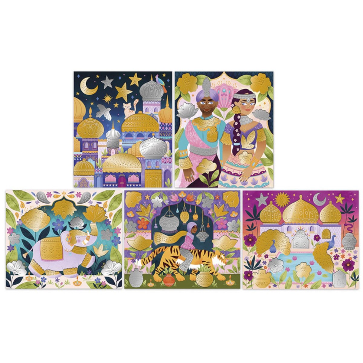 Zestaw kreatywny Metalowe naklejki do wytłaczania Bollywood +7, Janod