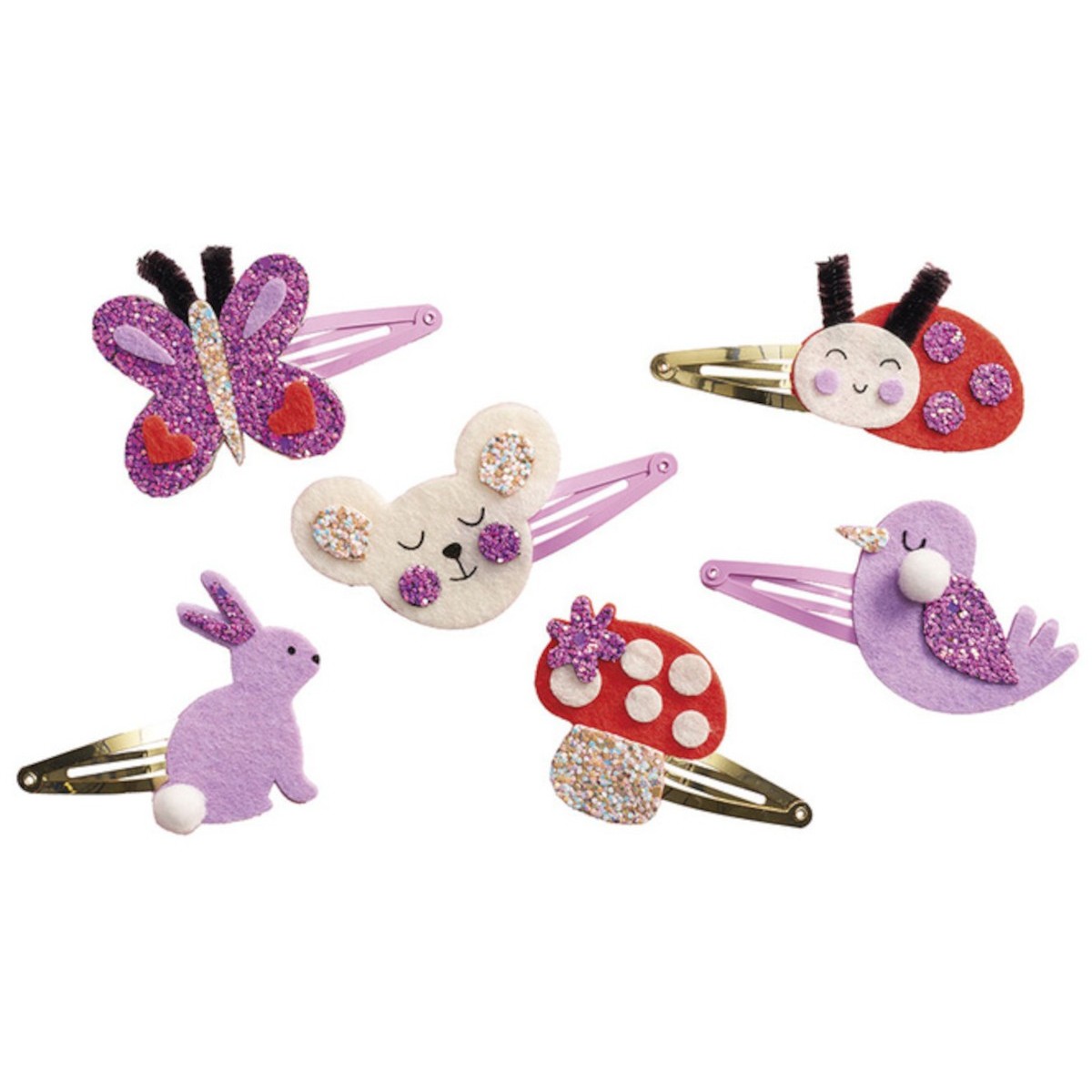 Zestaw kreatywny do tworzenia biżuterii Brokatowe spinki do włosów Ogród +5, Janod