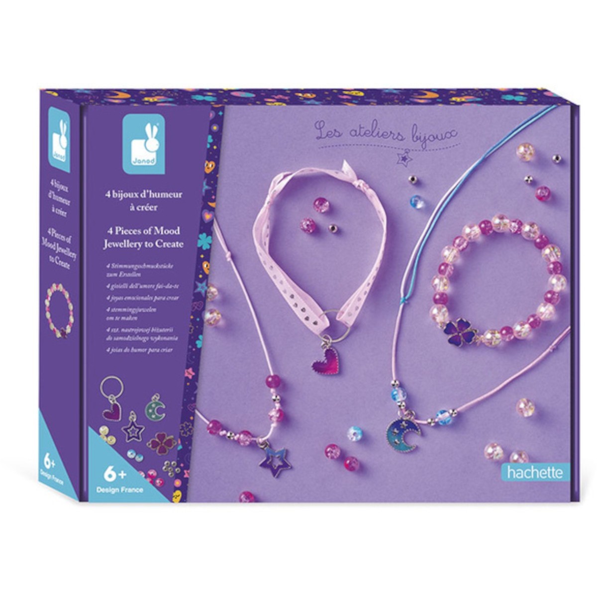 Zestaw kreatywny do tworzenia biżuterii z zawieszkami zmieniającymi kolor +6, Janod