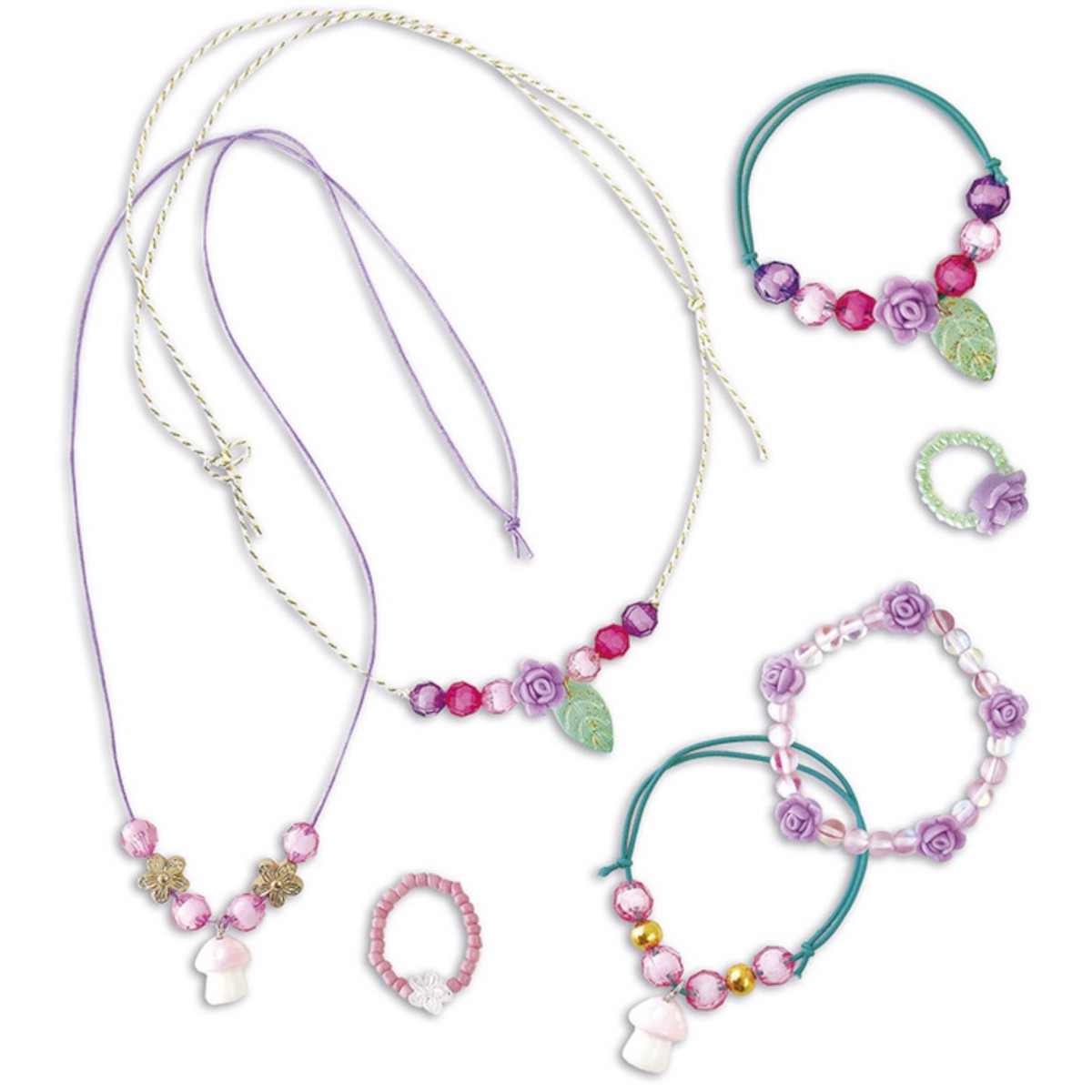 Zestaw kreatywny do tworzenia biżuterii ze szkatułką do przechowywania Magic Fairies, Janod