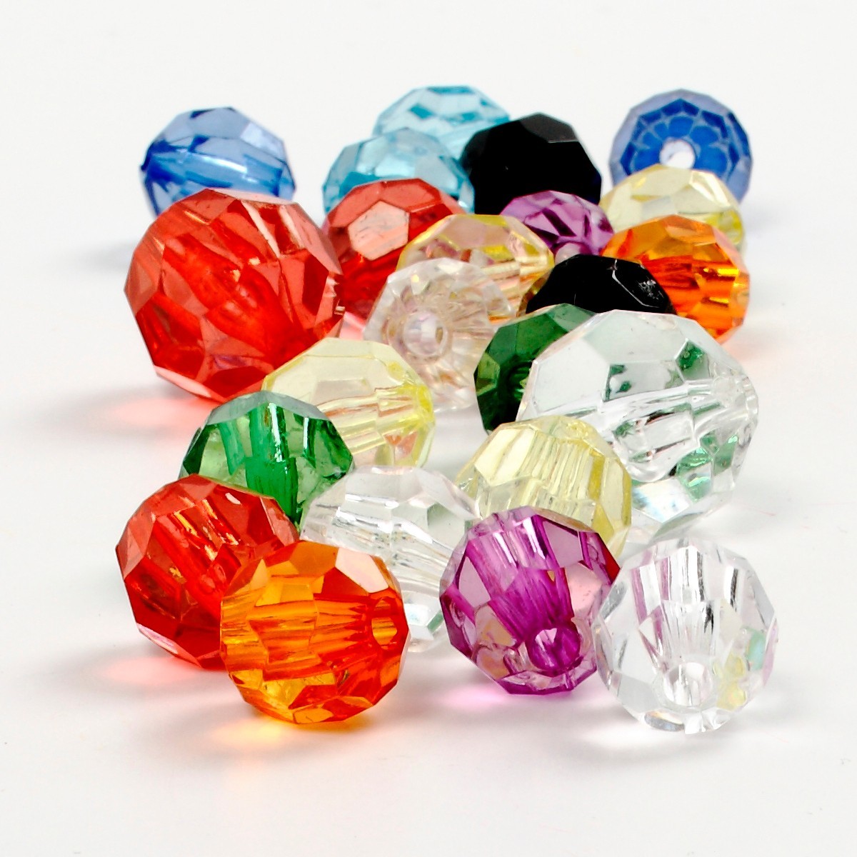 Koraliki fasetowane 100 szt mix kolorów i rozmiarów