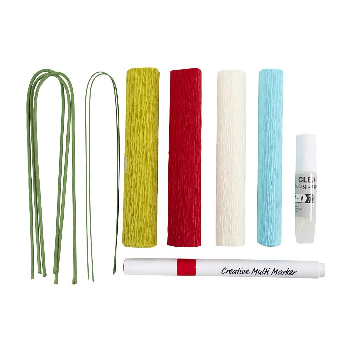 Kwiaty z krepiny udekorowane markerami do robienia, zestaw DIY dla początkujących