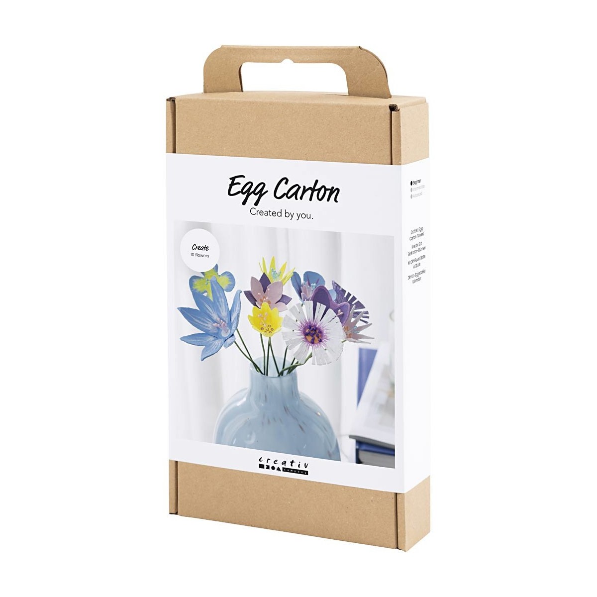 Zestaw DIY Kwiaty z wytłoczek na jajka do robienia, dla początkujących