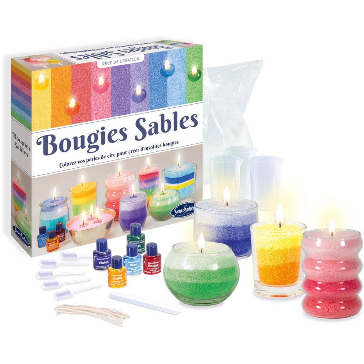 Świece piaskowe do robienia dla dzieci od 8 lat, SentoSphere
