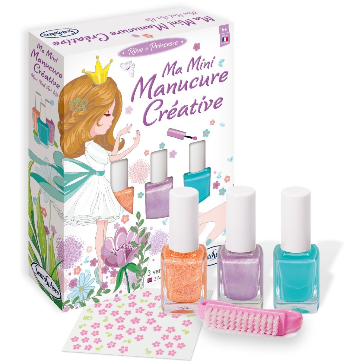 Zestaw do paznokci +6 kolory złoty, turkusowy i fioletowy perłowy, SentoSphere