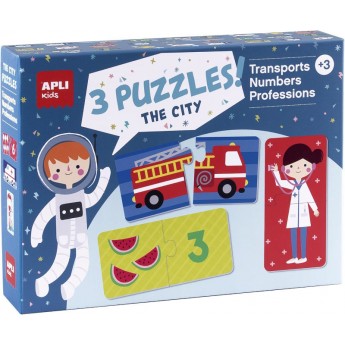 Apli Kids Puzzle 36 x 2 elem. Zawody-Liczby-Pojazdy | Dadum