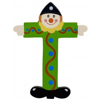 Drewniana literka "T" na ścianę dla dzieci, zielona