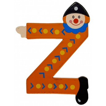 Drewniana literka "Z" na ścianę dla dzieci, pomarańczowa