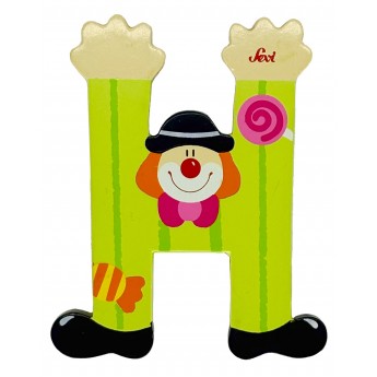 Drewniana literka "H" na ścianę dla dzieci, zielona