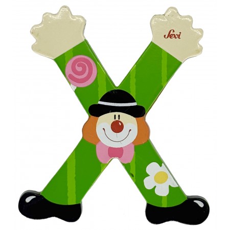 Drewniana literka "X" na ścianę dla dzieci, zielona