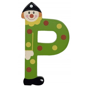 Drewniana literka "P" na ścianę dla dzieci, zielona
