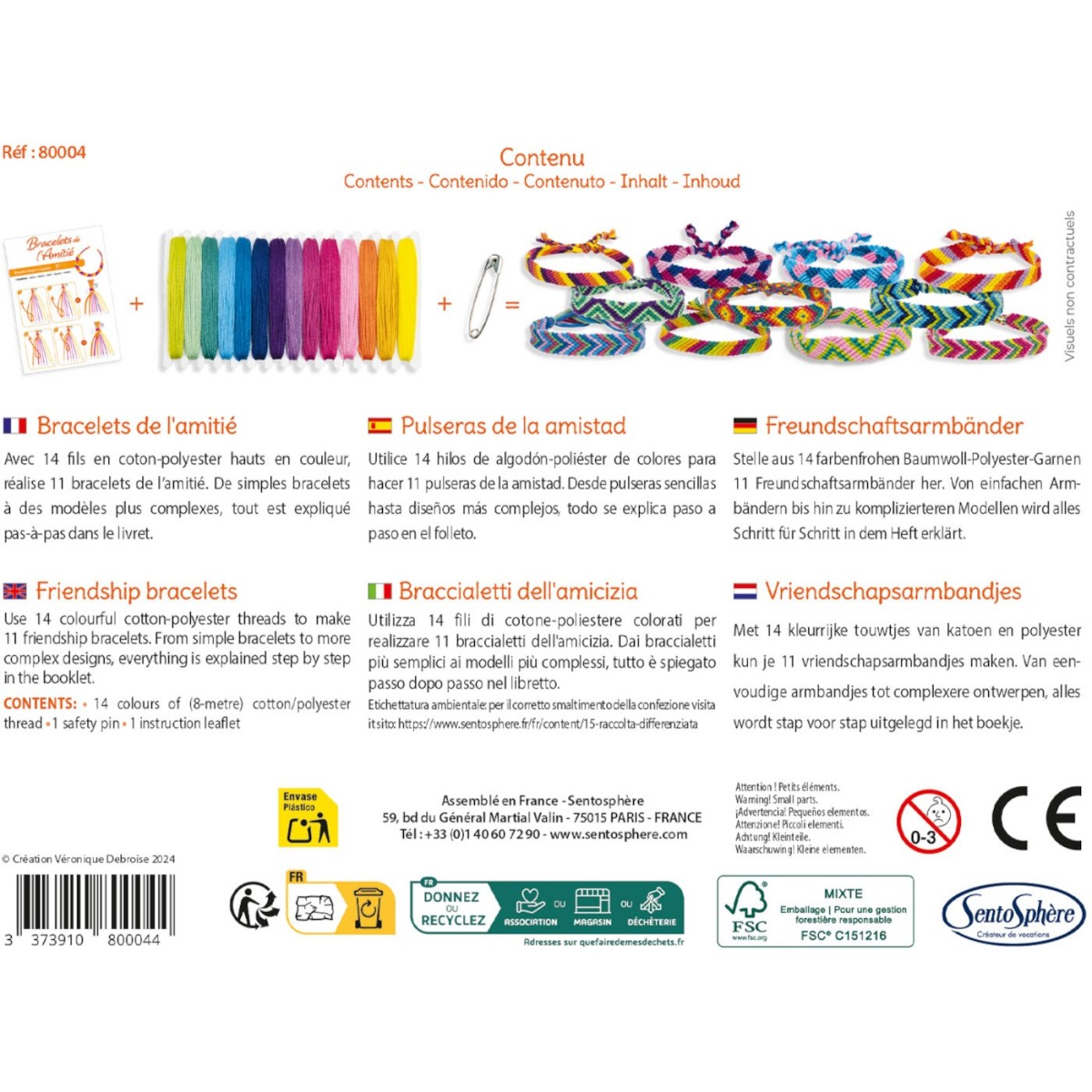 Zestaw do robienia bransoletek przyjaźni plecionych DIY (od 8 lat), SentoSphere