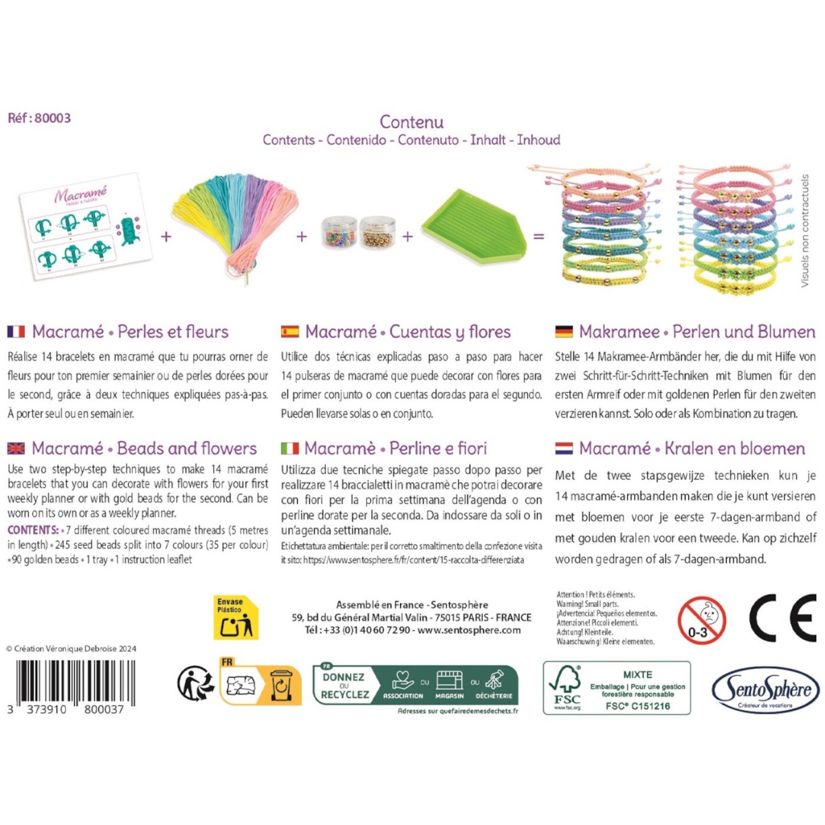 Bransoletki z makramy do robienia zestaw SentoSphere 80003