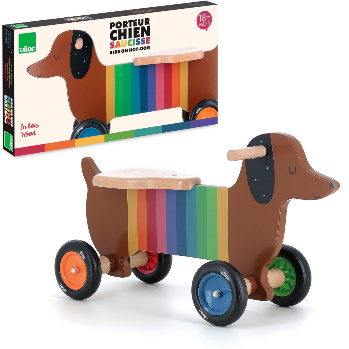 Jeździk drewniany Jamnik od 18 mc Vilac 7428