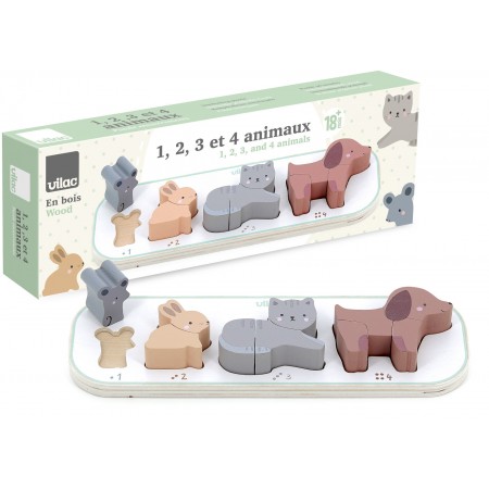 Układanka do nauki liczenia do 4 "Zwierzęta" Vilac 7118
