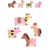 Zabawne Zwierzęta z Farmy klocki drewniane magnetyczne Vilac 7116