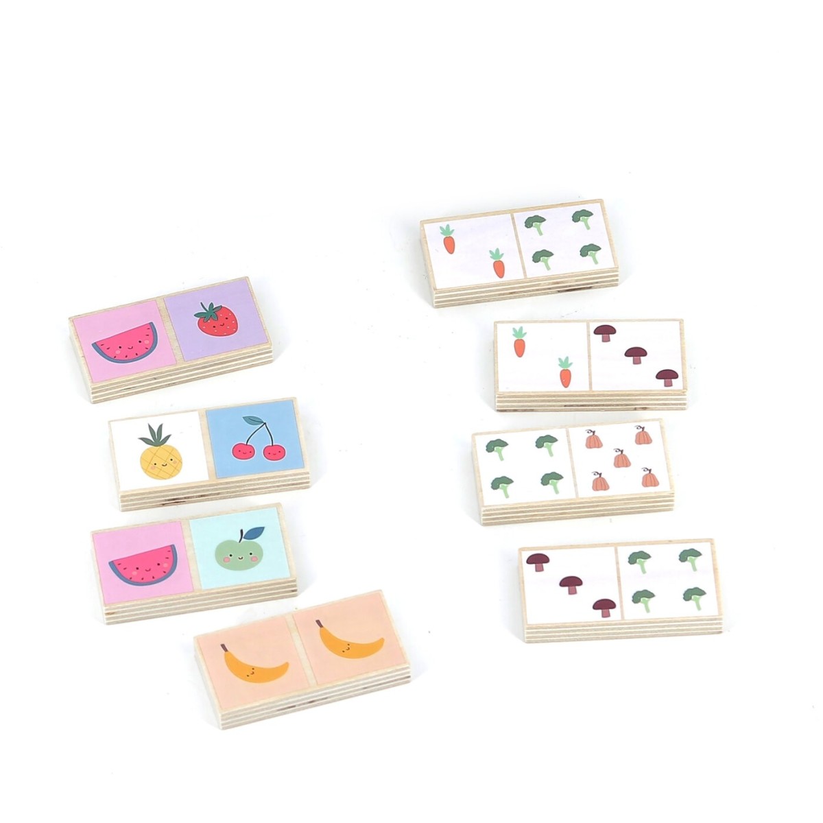 Vilac Domino drewniane dwustronne Owoce