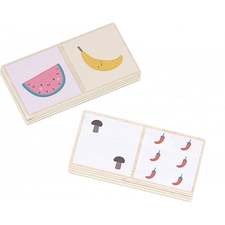 Vilac Domino drewniane dwustronne Owoce