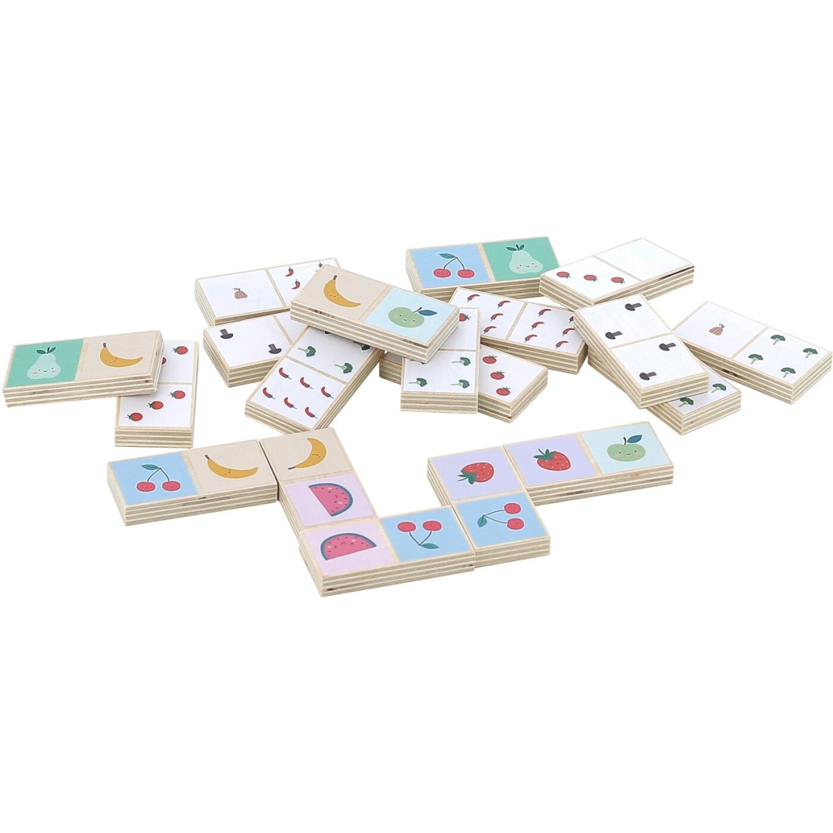 Vilac Domino drewniane dwustronne Owoce