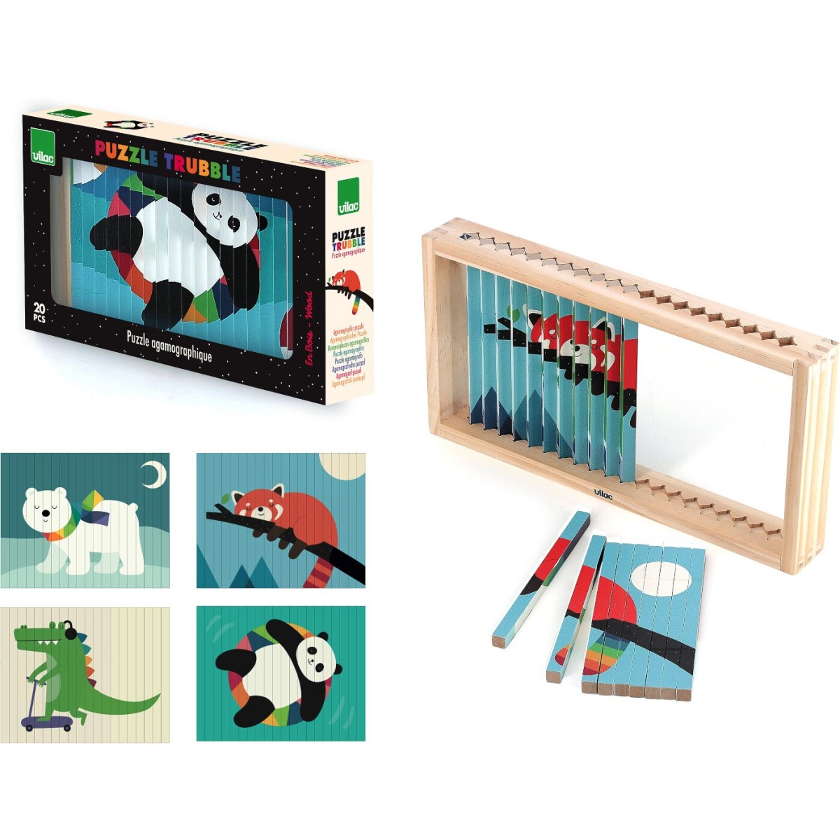 Puzzle 4-wymiarowe "Zwierzęta" Vilac 7427