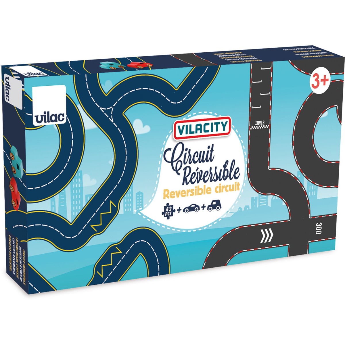 Tor samochodowy dwustronny z 2 autkami Vilac 2350