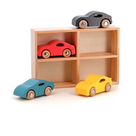 Vilac zestaw 4 drewnianych samochodzików wyścigowych 2369