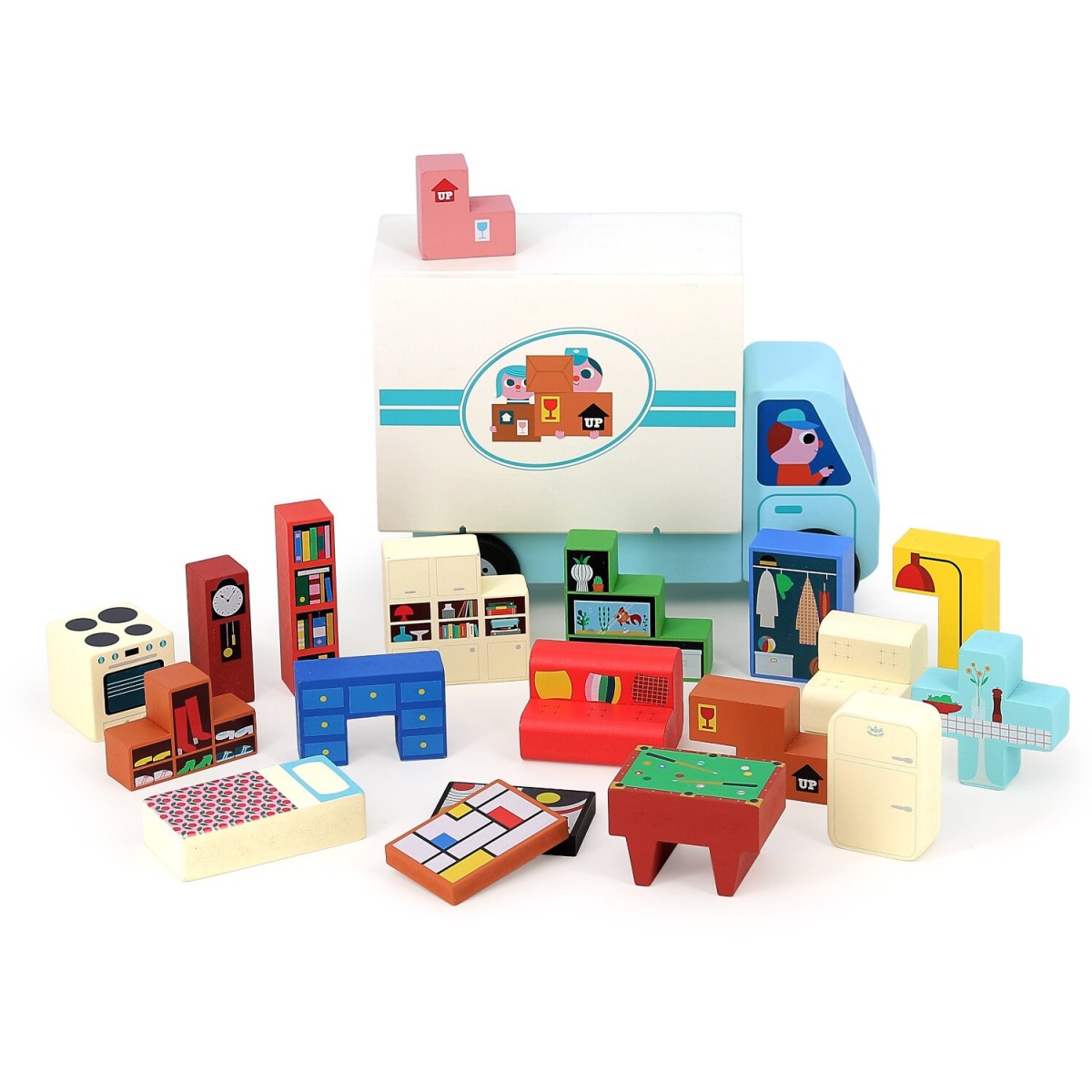 Drewniana gra logiczna +5 "Przeprowadzka" Vilac 7635