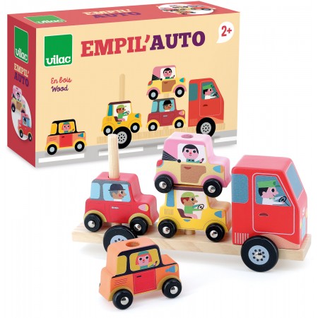 Nakładanka drewniana Laweta na 4 auta Vilac 7636