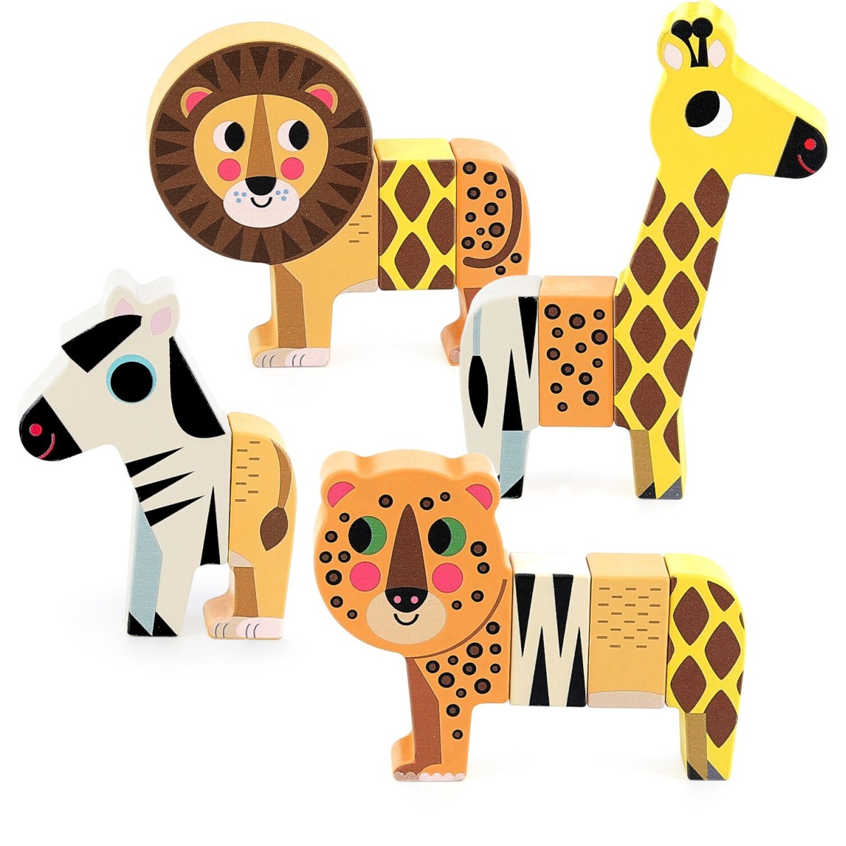 Zabawna Sawanna klocki magnetyczne drewniane Vilac 7703S