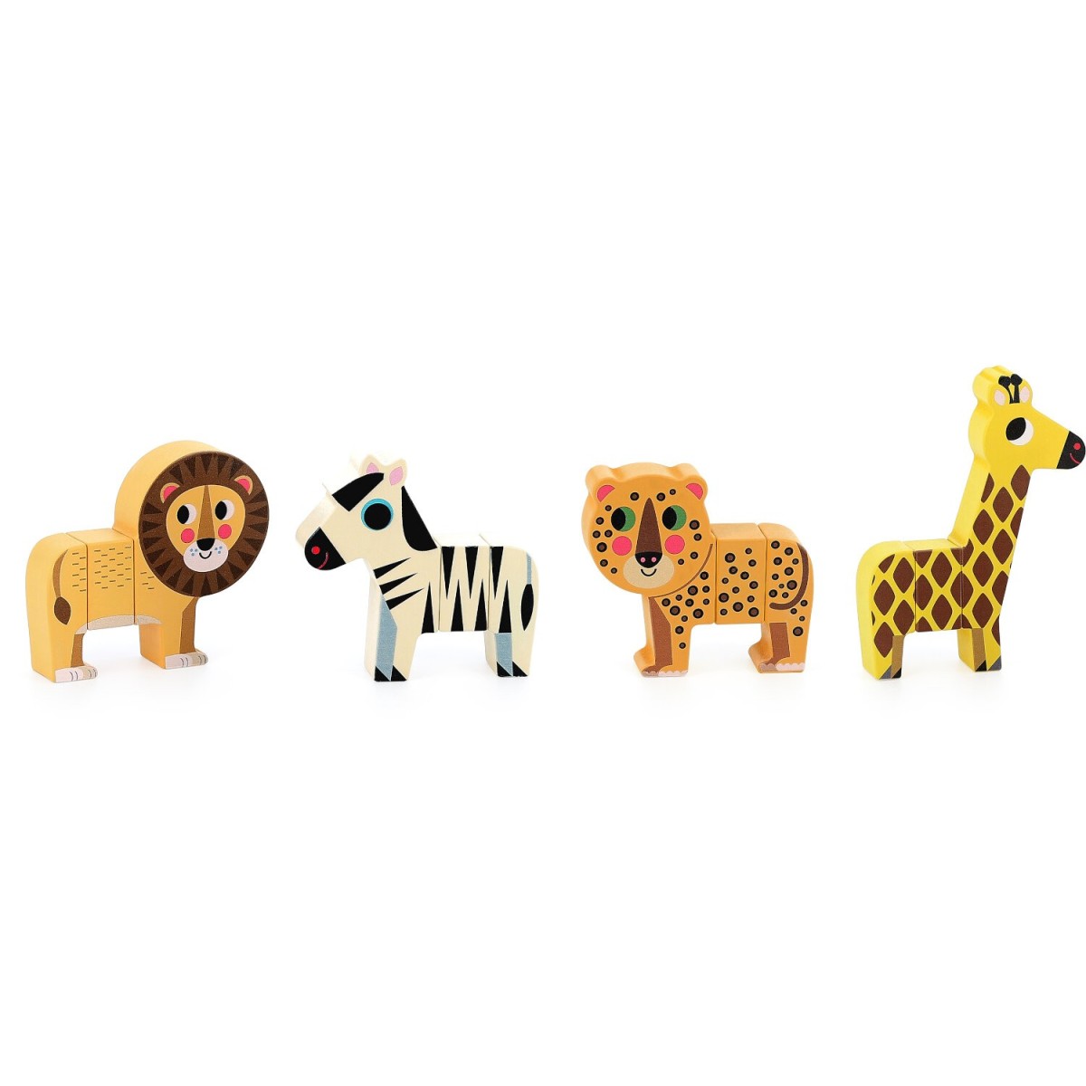 Zabawna Sawanna klocki magnetyczne drewniane Vilac 7703S