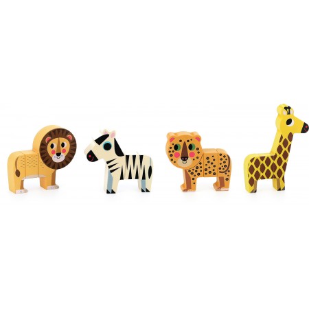 Zabawna Sawanna klocki magnetyczne drewniane Vilac 7703S